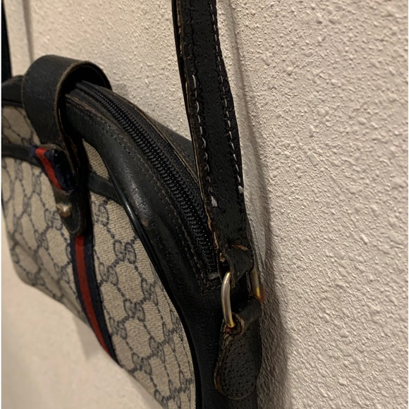 GUCCI GG Canvas Web Sherry Line Shoulder Bag Beige Red 89.02.055 Authentic - Picture 13 of 13